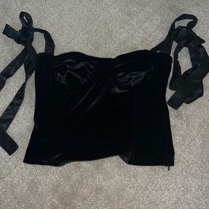 NWT Pretty Garbage Velvet Corset Top